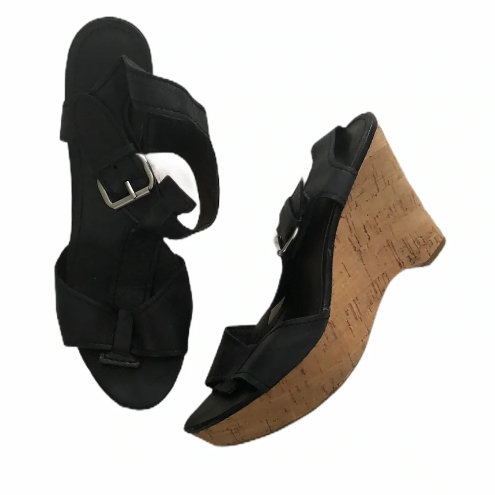 Franco Sarto Black Wedges Size 10